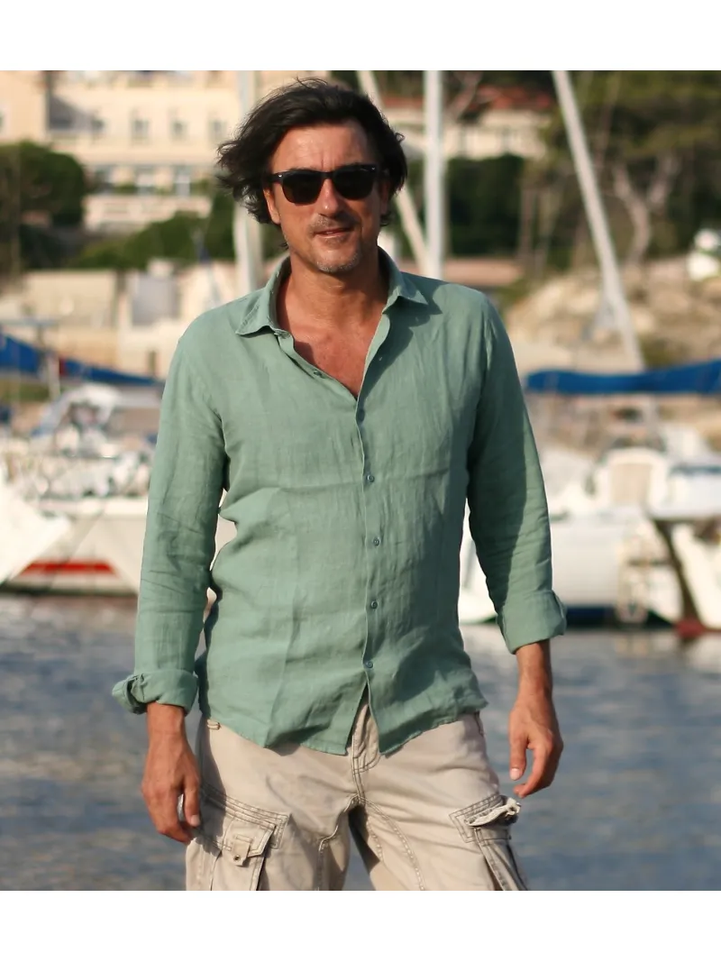 Chemise en clearance lin kaki
