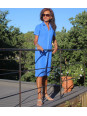 Blue linen dress