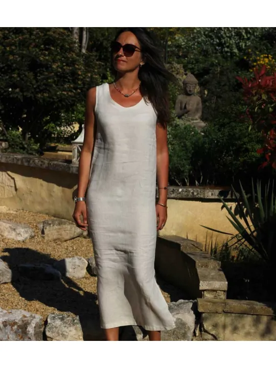 Linen dress ocher