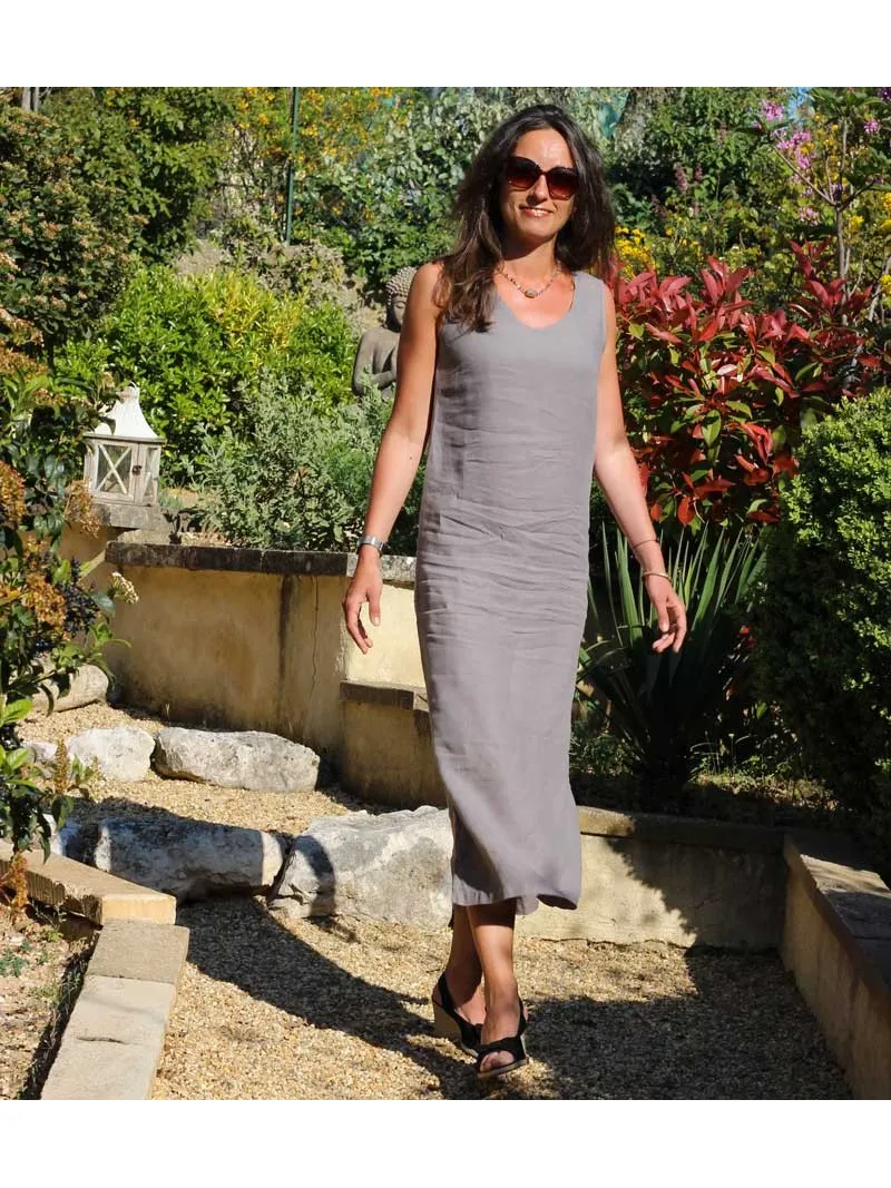 Robe longue top en lin