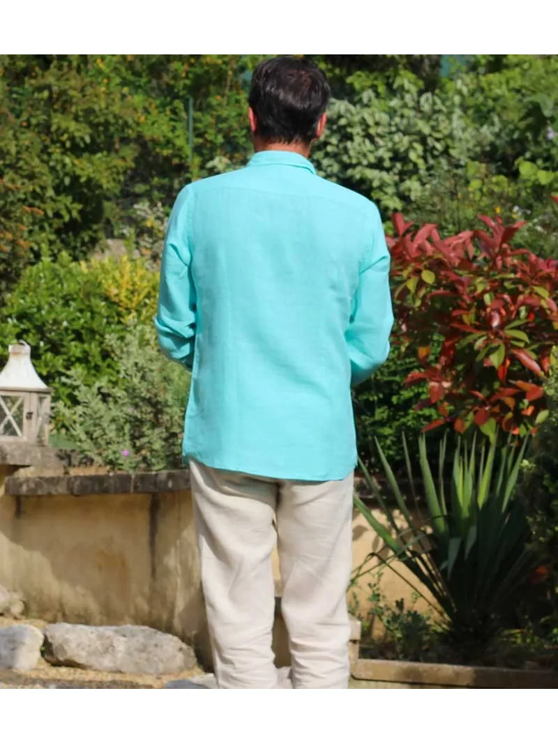 Linen shirt azure