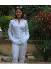 Linen shirt white long sleeve for women 