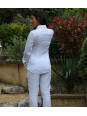 Chemise en lin blanc manche longue femme de dos