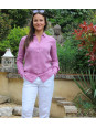 Chemise en lin parme manche longue pour femme