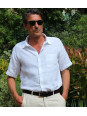 Chemise en lin manches courtes blanc