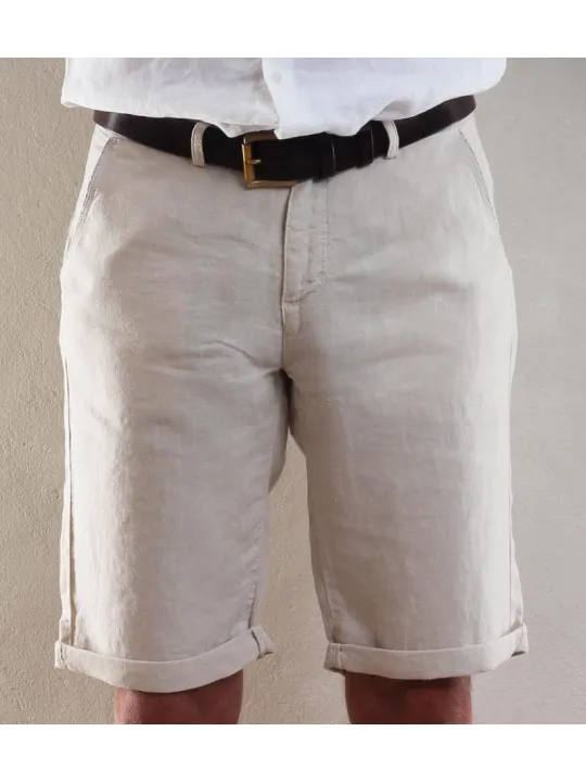 Blue green linen men's short Blue green linen men's short