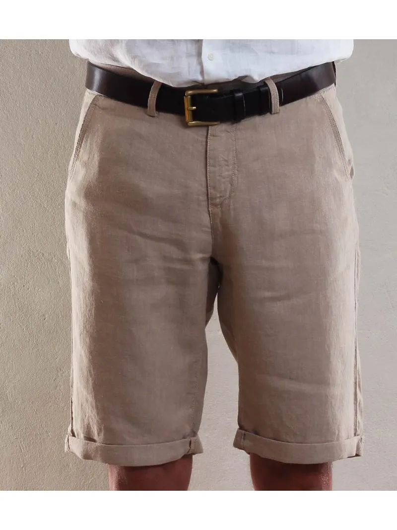 Sand linen men's short