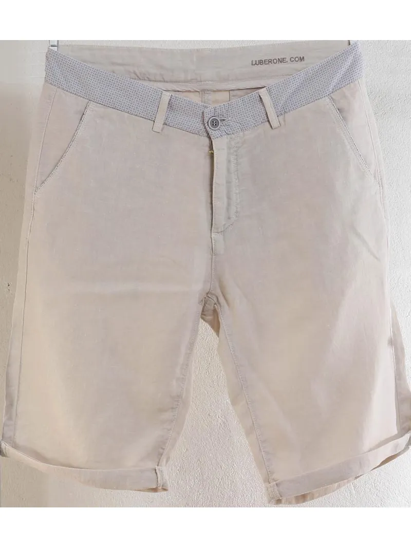 Blue green linen men's short