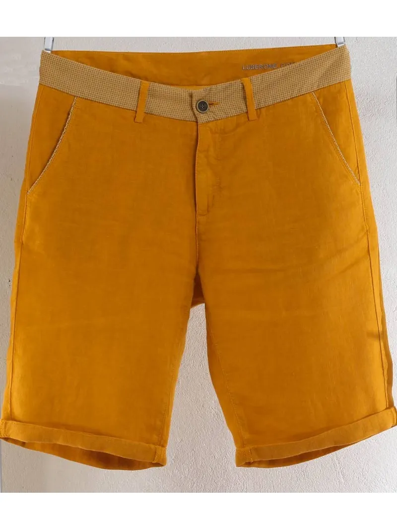 Mustard linen men's short