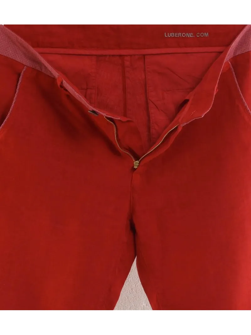 Red linen men's short