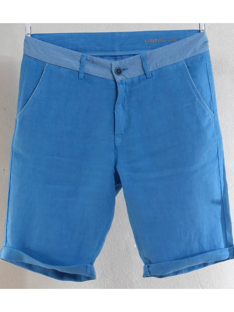 Red linen men's short