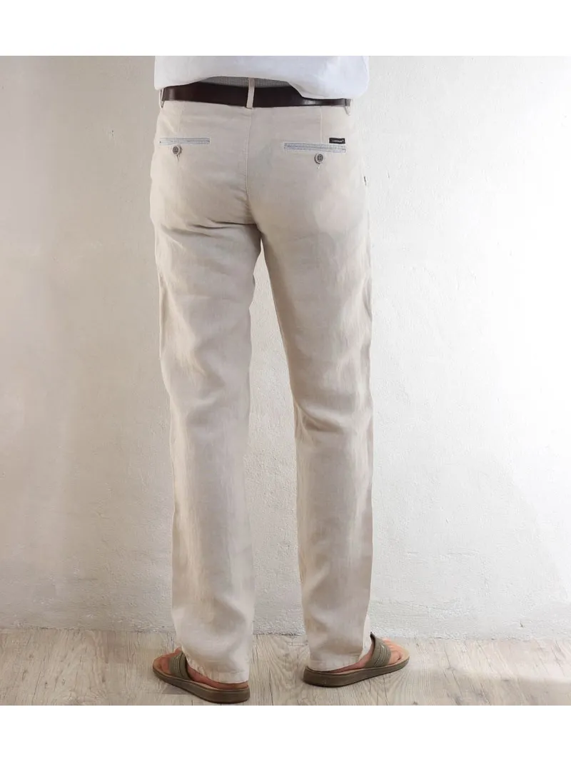 Pantalon homme lin sable