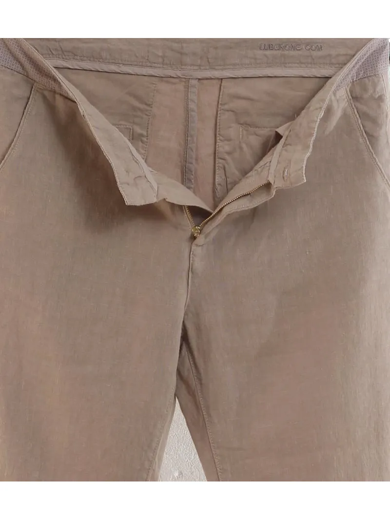 Pantalon homme lin beige