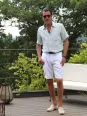 Bermuda en lin blanc homme