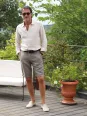 Bermuda en lin grège homme