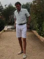 Chemise en lin manches courtes bleu ciel