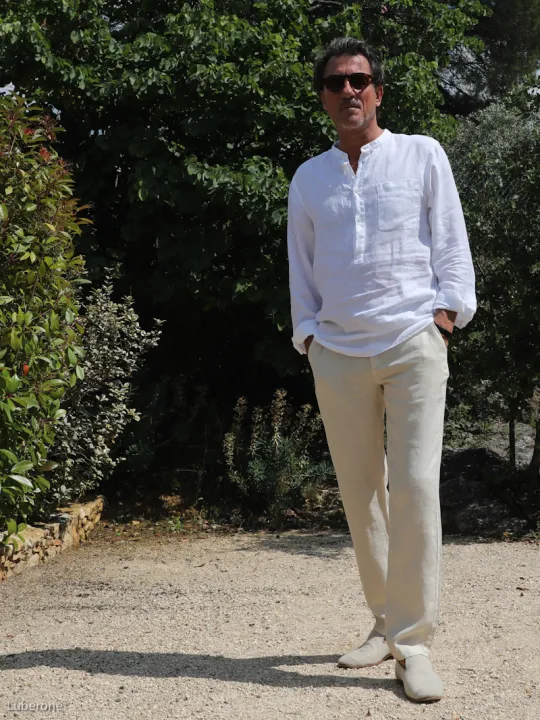 Polo en lin blanc