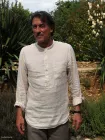 Sand long-sleeved linen polo shirt 