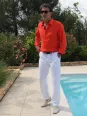 Pantalon en lin blanc homme