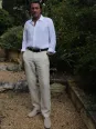 Pantalon en lin sable homme