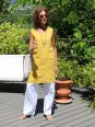 Robe lin sans manche jaune