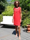 Linen dress sleeveless red 