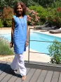 Robe en lin léger sans manche bleu roi