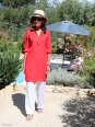 Robe chemise en lin rouge femme