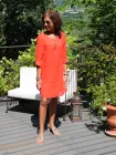Linen tunic coral 