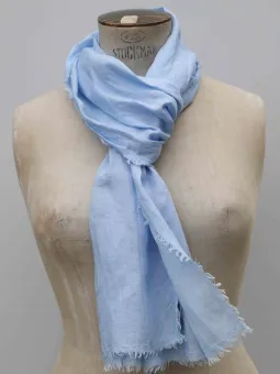 Light blue linen scarf
