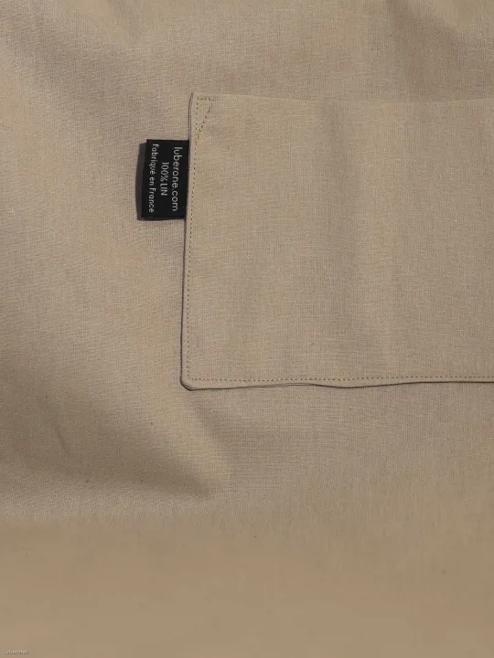 Navy linen tote bag inside