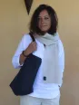 Top en lin blanc manche trois quart avec accesoires
