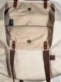 Silver grey linen tote bag closure inside