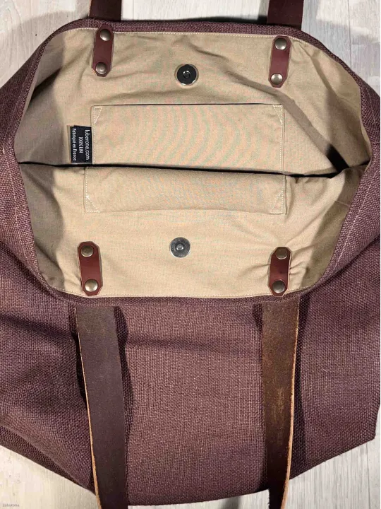 sac lin fermeture aubergine intérieur