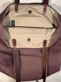 aubergine linen tote bag closure inside