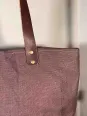 aubergine linen tote bag closure handles