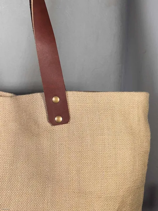 sac lin fermeture beige anse
