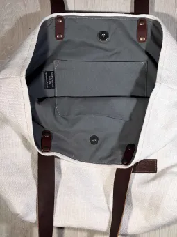 Sac lin fermeture blanc intérieur