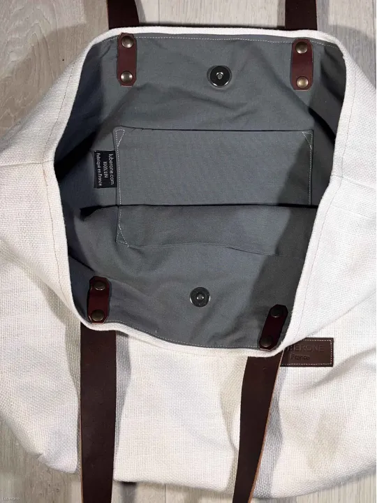 Sac lin fermeture blanc intérieur