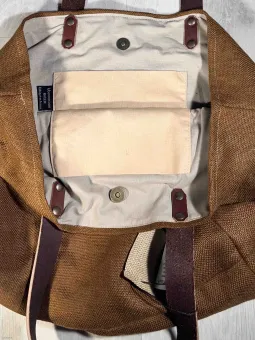 Sac lin fermeture caramel intérieur