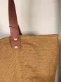 Sac lin fermeture caramel anse