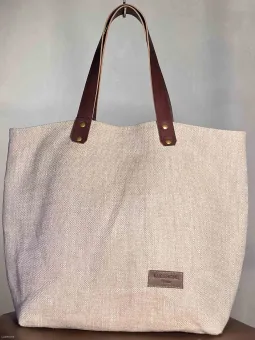 sac lin fermeture sable face