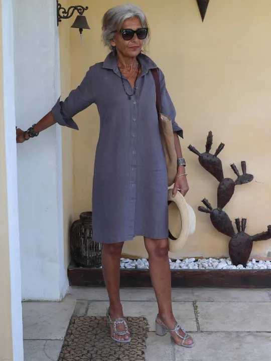 robe-chemise-lin-taupe