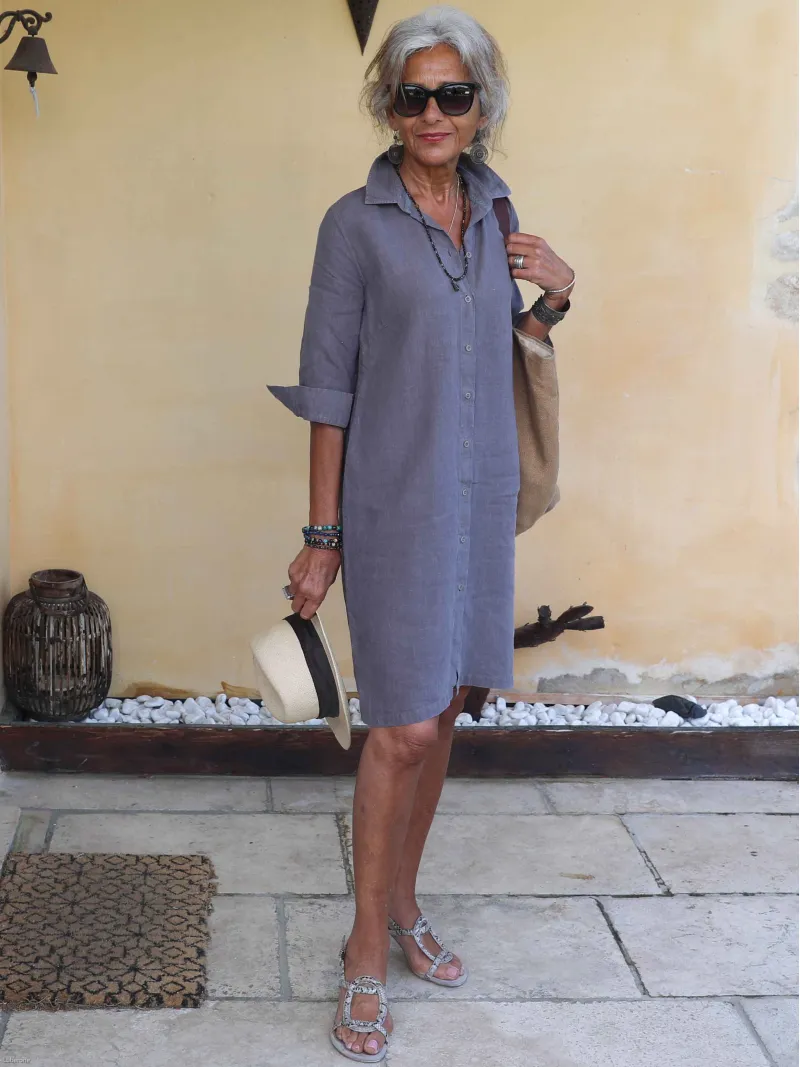 robe-chemise-lin-taupe-face
