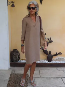 robe-lin-col-café
