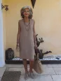 Robe-lin-sans-manche-café