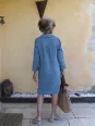 Robe en lin avec col gris dos