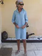 Robe chemise en lin gris d'eau