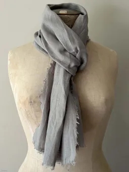grey linen scarf