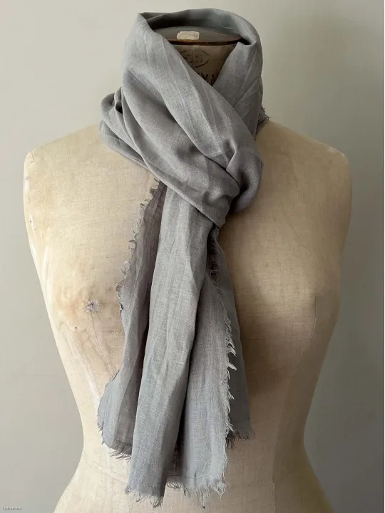 grey linen scarf